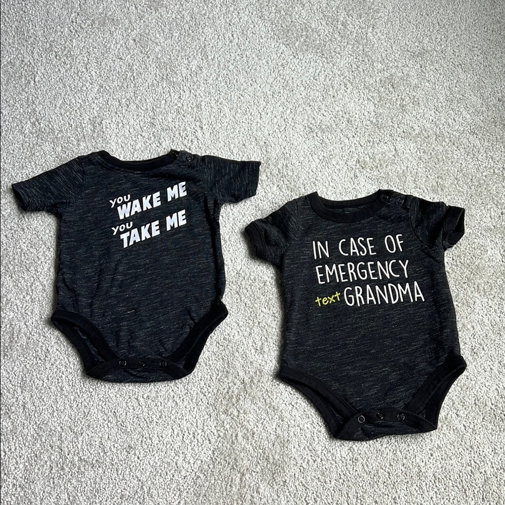 Garanimals Black Bodysuits Fun Graphic Designs